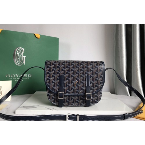 Goyard Belvedere PM bag in Navy Blue Goyardine Canvas