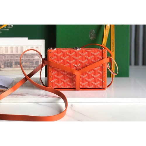 Goyard Minaudiere trunk bag in Orange Goyardine Canvas