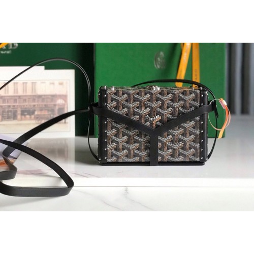 Goyard Minaudiere trunk bag in Black Goyardine Canvas