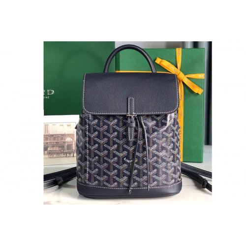 Goyard Alpin Mini backpack in Navy Blue Goyardine Canvas&Chevroches Calfskin