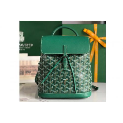 Goyard Alpin Mini backpack in Green Goyardine Canvas&Chevroches Calfskin