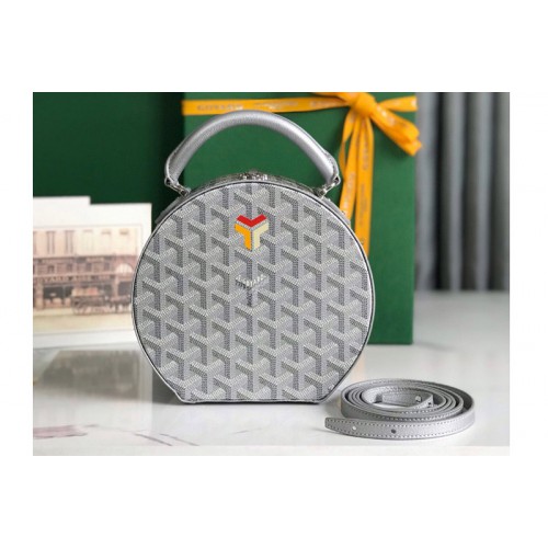 Goyard Alto Hatbox trunk bag in Gray Goyardine Canvas Goyard Alto Hatbox trunk bag in Gray Goyardine Canvas