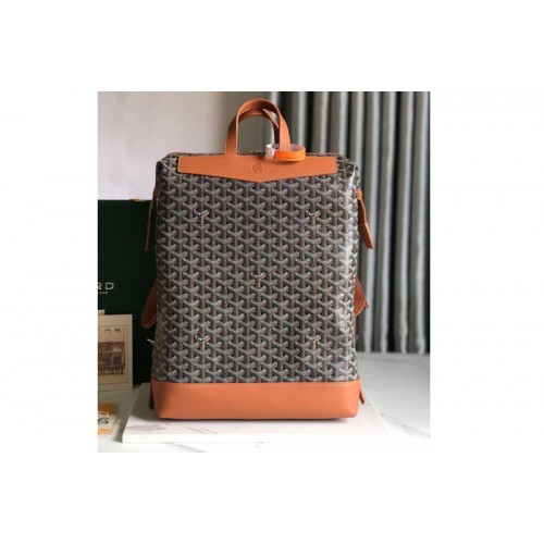 Goyard Cisalpin backpack in Black/Tan Goyardine Canvas & Chevroches Calfskin