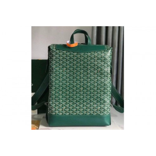 Goyard Cisalpin backpack in Green Goyardine Canvas & Chevroches Calfskin