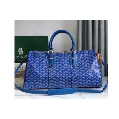 Goyard Boston 45 bag in Blue Goyardine Canvas