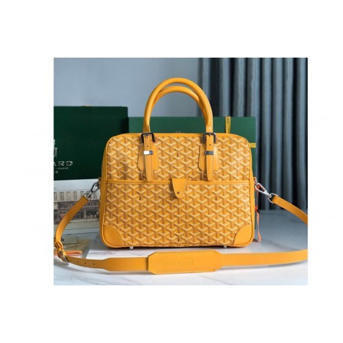 Goyard Ambassade MM Document Case bag in Yellow Goyardine Canvas