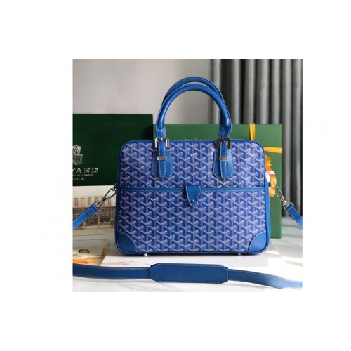 Goyard Ambassade MM Document Case bag in Blue Goyardine Canvas