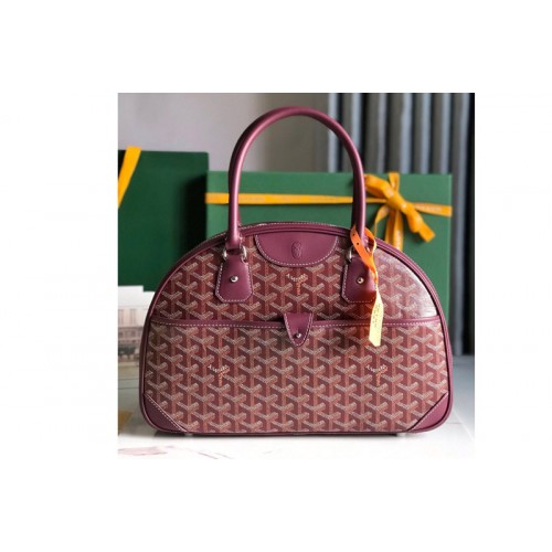Goyard vintage bowling bag in Burgundy Goyardine Canvas