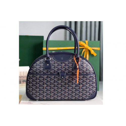Goyard vintage bowling bag in Navy Blue Goyardine Canvas