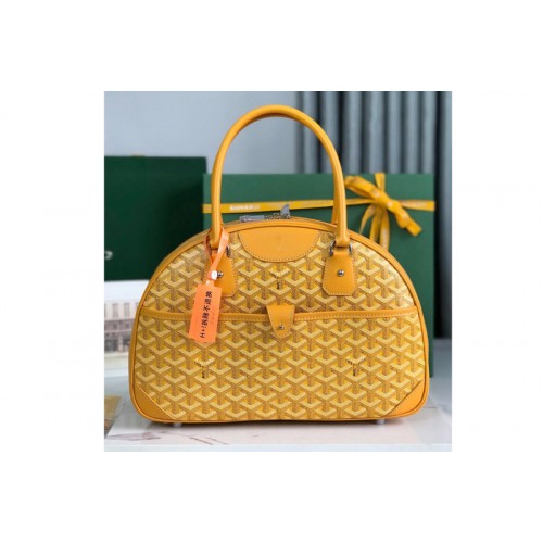 Goyard vintage bowling bag in Yellow Goyardine Canvas