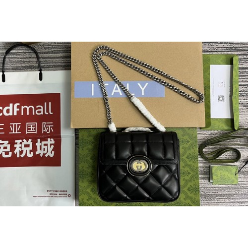 Gucci Deco Mini Shoulder Bag in Black quilted leather