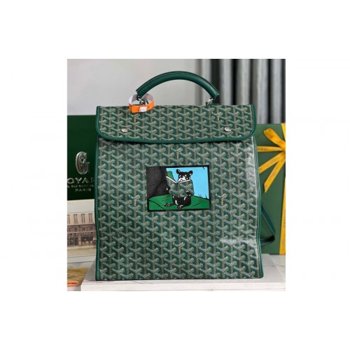 Goyard Saint Leger backpack in Green Goyardine Canvas