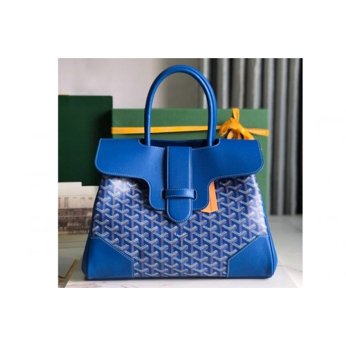Goyard Saigon tote bag in Blue Goyardine Canvas