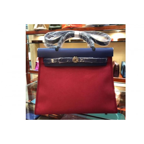 Hermes Herbag 31cm Red Canvas Bag