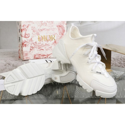 Women Dior KCK222ND-Connect sneaker in White neoprene