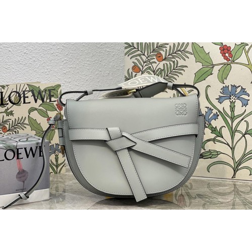 Loewe Mini Gate Dual bag in Grey soft calfskin and jacquard