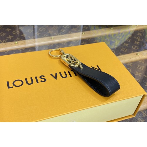 Louis Vuitton M00826 Link Dragonne Key holder in Black leather Louis Vuitton M00826 Link Dragonne Key holder in Black leather