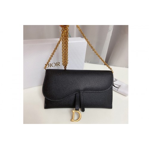 Christian Dior S5614 Dior Saddle wallet in Black Calf Leather