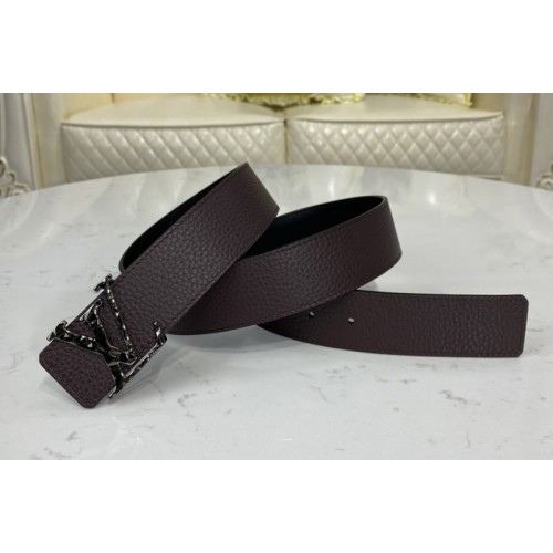 Louis Vuitton M0273V Facets 40mm reversible belt in Burgundy Red Black calf leather With PVD Buckle