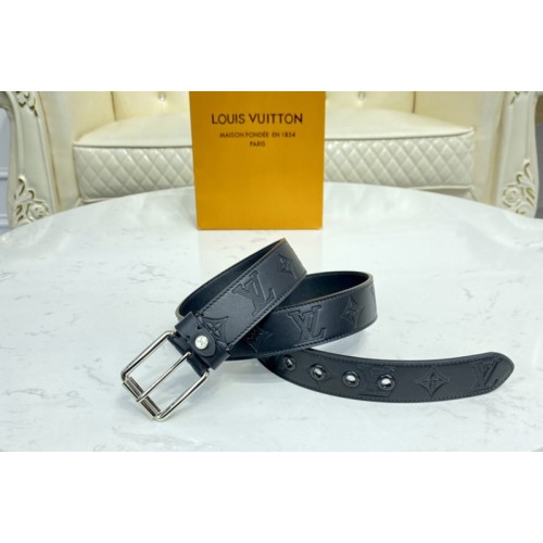 Louis Vuitton M0281V Voyager 35mm belt in Monogram Shadow With Silver Buckle