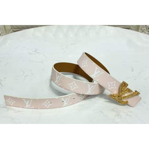 Louis Vuitton M0364V Initiales 30mm reversible belt in Pink Allover Monogram