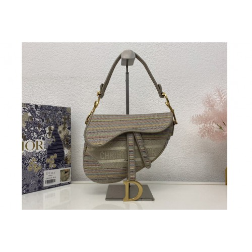 Christian Dior M0446 Dior Saddle bag in Dior Oblique Embroidery Christian Dior M0446 Dior Saddle bag in Dior Oblique Embroidery