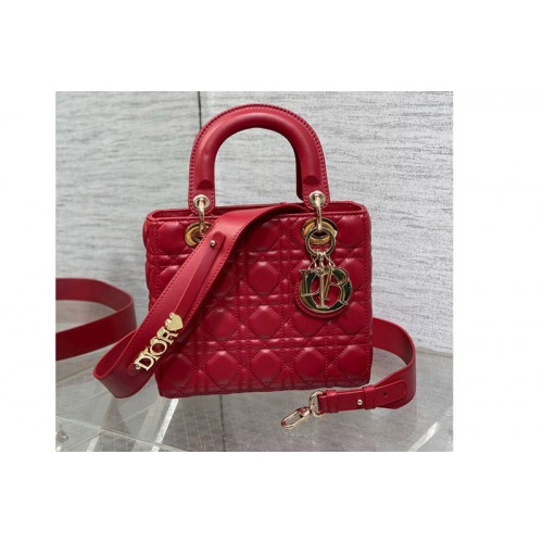 Dior M0538 Christian Dior Small Lady Dior My ABCDior bag in Red Cannage Lambskin