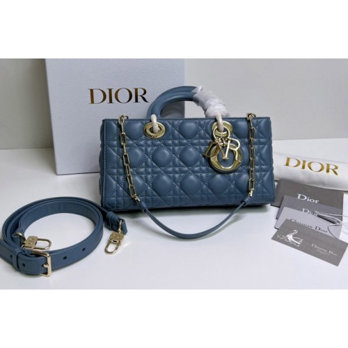 Christian Dior M0540 Lady D-Joy bag in Blue Cannage Lambskin