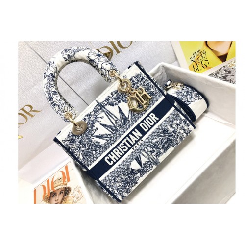 Dior M0565 Medium Lady D-Lite bag in Blue Multicolor Rêve dInfini Embroidery