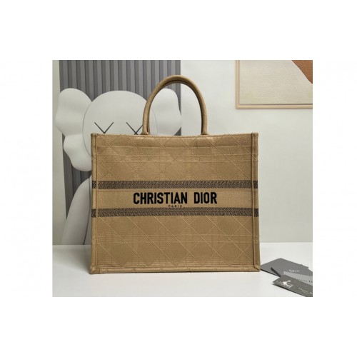 Christian Dior M1286 Dior book tote Bag in Brown Embroidery