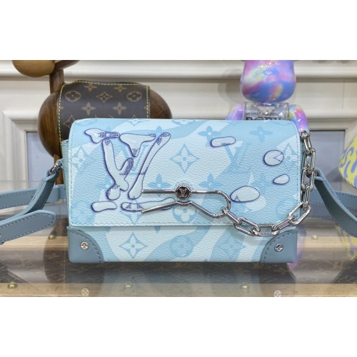 Louis Vuitton M22637 Steamer Wearable Wallet Bag in Crystal Blue Monogram Aquagarden coated canvas Louis Vuitton M22637 Steamer Wearable Wallet Bag in Crystal Blue Monogram Aquagarden coated canvas