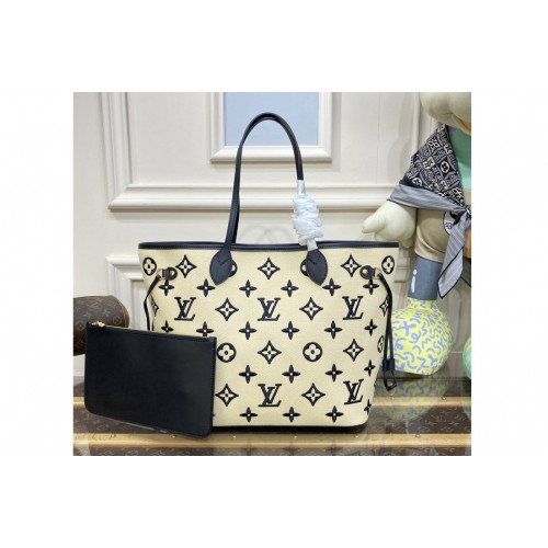 Louis Vuitton M22838 Neverfull MM tote bag in Black and Beige Lotus cotton Louis Vuitton M22838 Neverfull MM tote bag in Black and Beige Lotus cotton