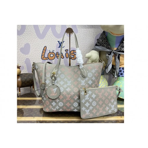 Louis Vuitton M23387 Blossom MM tote bag in Gray Mahina perforated calfskin leather Louis Vuitton M23387 Blossom MM tote bag in Gray Mahina perforated calfskin leather