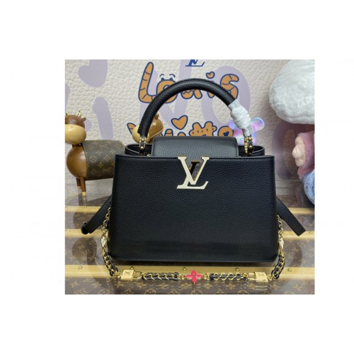 Louis Vuitton M23950 Capucines MM handbag in Black Taurillon leather Louis Vuitton M23950 Capucines MM handbag in Black Taurillon leather