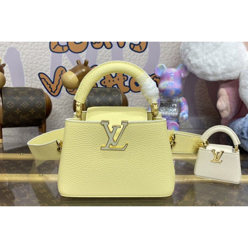 Louis Vuitton M24563 Capucines Mini handbag in Yellow Taurillon leather Louis Vuitton M24563 Capucines Mini handbag in Yellow Taurillon leather