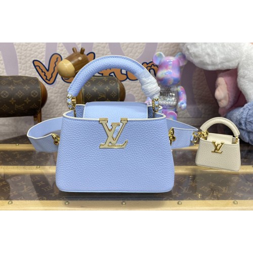 Louis Vuitton M24563 Capucines Mini handbag in Blue Taurillon leather Louis Vuitton M24563 Capucines Mini handbag in Blue Taurillon leather