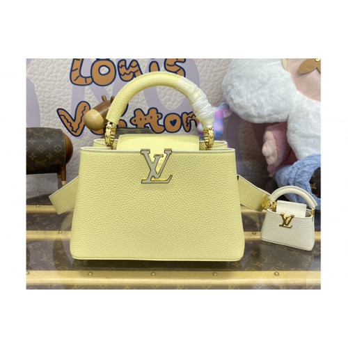 Louis Vuitton M24120 Capucines Mini handbag in Yellow Taurillon leather Louis Vuitton M24120 Capucines Mini handbag in Yellow Taurillon leather