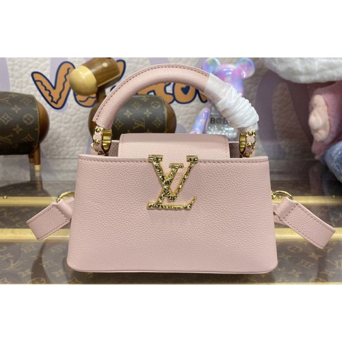 Louis Vuitton M24666 Capucines East West Mini handbag in Pink Grained calfskin Louis Vuitton M24666 Capucines East West Mini handbag in Pink Grained calfskin