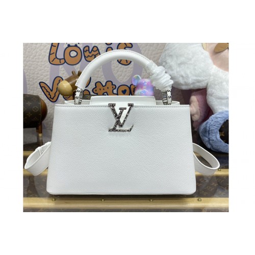 Louis Vuitton M24664 Capucines East West BB handbag in White Grained calfskin Louis Vuitton M24664 Capucines East West BB handbag in White Grained calfskin