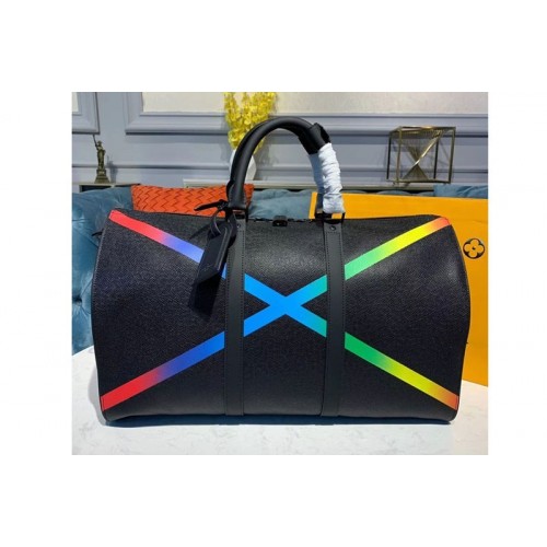Louis Vuitton M30345 Keepall Bandouliere 50 Bags Black Taiga leather