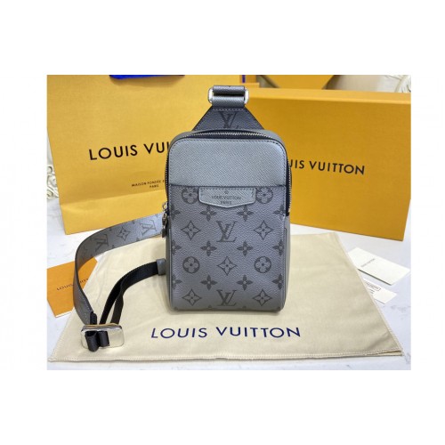 Louis Vuitton M30833 Outdoor Sling bag in Gray Monogram coated canvas and Taiga leather Louis Vuitton M30833 Outdoor Sling bag in Gray Monogram coated canvas and Taiga leather