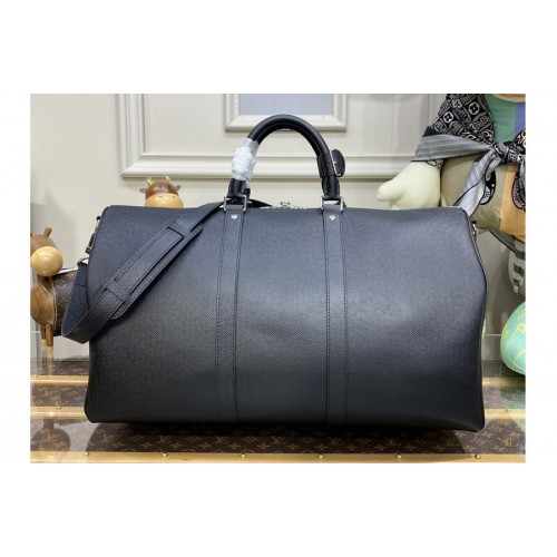 Louis Vuitton M33400 keepall bandouliere 50 Travel Bag in Black Taiga leather Louis Vuitton M33400 keepall bandouliere 50 Travel Bag in Black Taiga leather