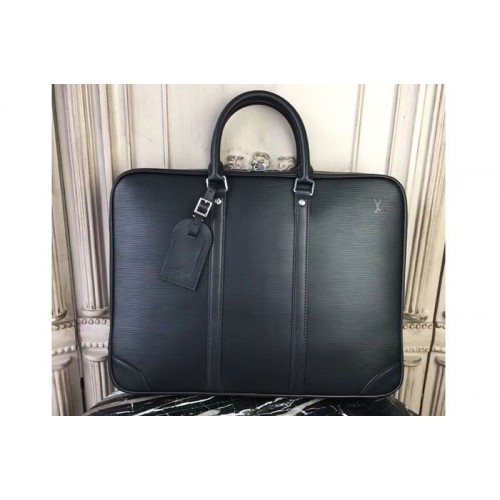 Louis Vuitton M41142 Porte Documents Voyage Bags in Black Epi Leather