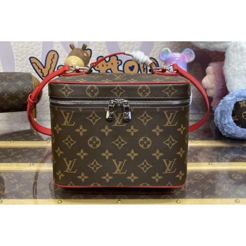 Louis Vuitton M42265 Nice BB vanity case in Monogram coated canvas With Red Louis Vuitton M42265 Nice BB vanity case in Monogram coated canvas With Red