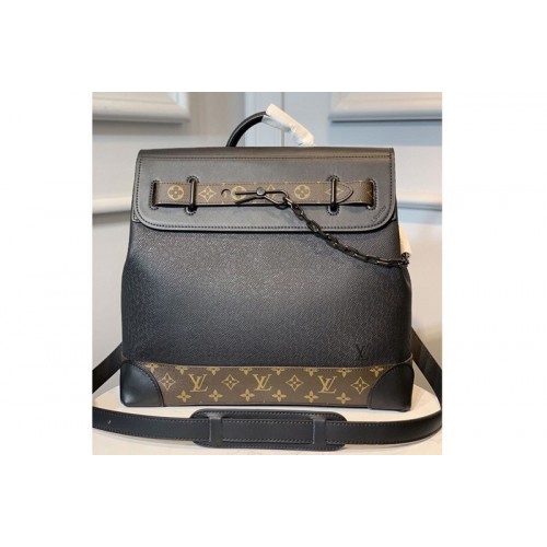 Louis Vuitton M44473 Steamer PM Bag in Taiga Leather And Monogram Canvas