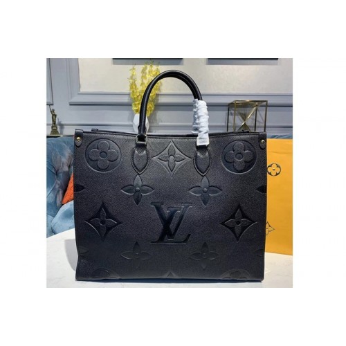 Louis Vuitton M44570 Onthego tote bags Black Taurillon leather Louis Vuitton M44570 Onthego tote bags Black Taurillon leather
