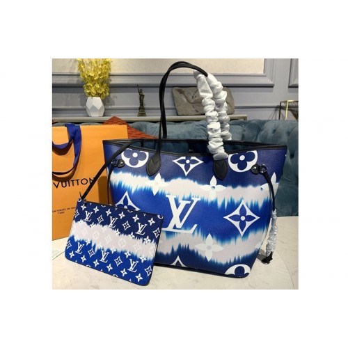 Louis Vuitton M45128 Escale Neverfull MM tote Bag in Blue Monogram canvas Louis Vuitton M45128 Escale Neverfull MM tote Bag in Blue Monogram canvas