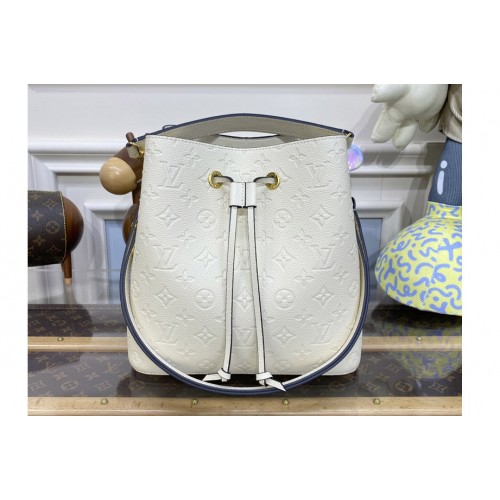 Louis Vuitton M46526 NeoNoe MM Bucket bag in White Monogram Empreinte leather