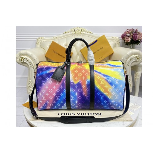 Louis Vuitton M45942 Keepall Bandoulière 50 Bag in Monogram Sunset canvas Louis Vuitton M45942 Keepall Bandoulière 50 Bag in Monogram Sunset canvas