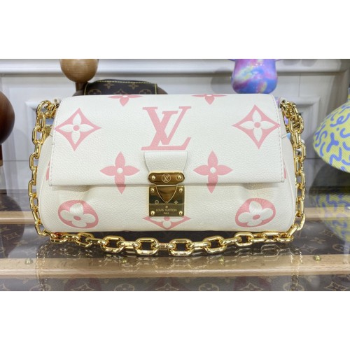Louis Vuitton M46393 Favorite handbag in Beige Pink Monogram Empreinte leather
